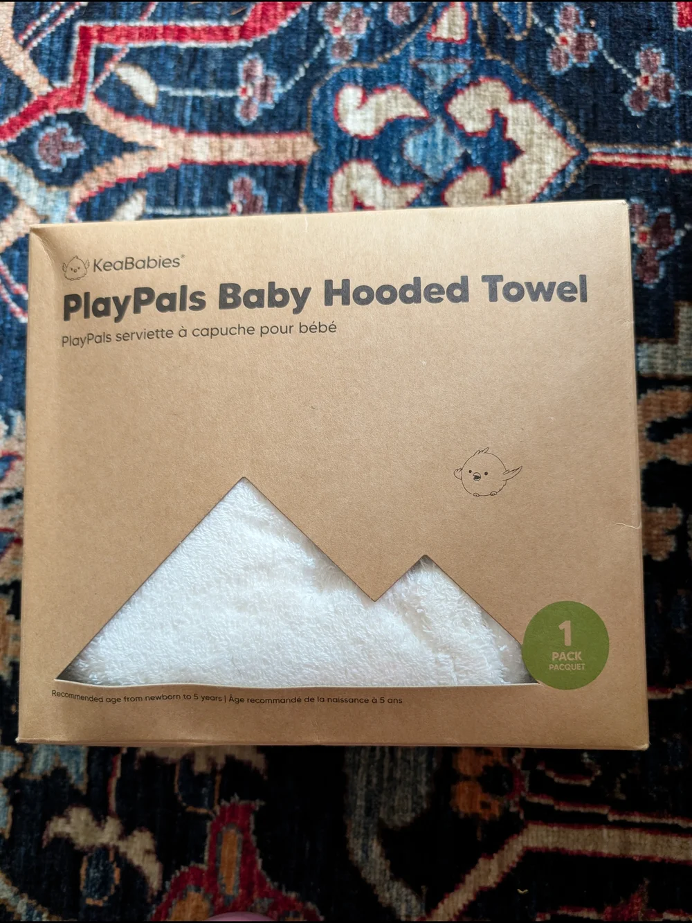 KeaBabies PlayPals Baby Hooded Towel Unicorn- White